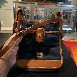 Dooney & Bourke Navy and Brown Crossbody Bag